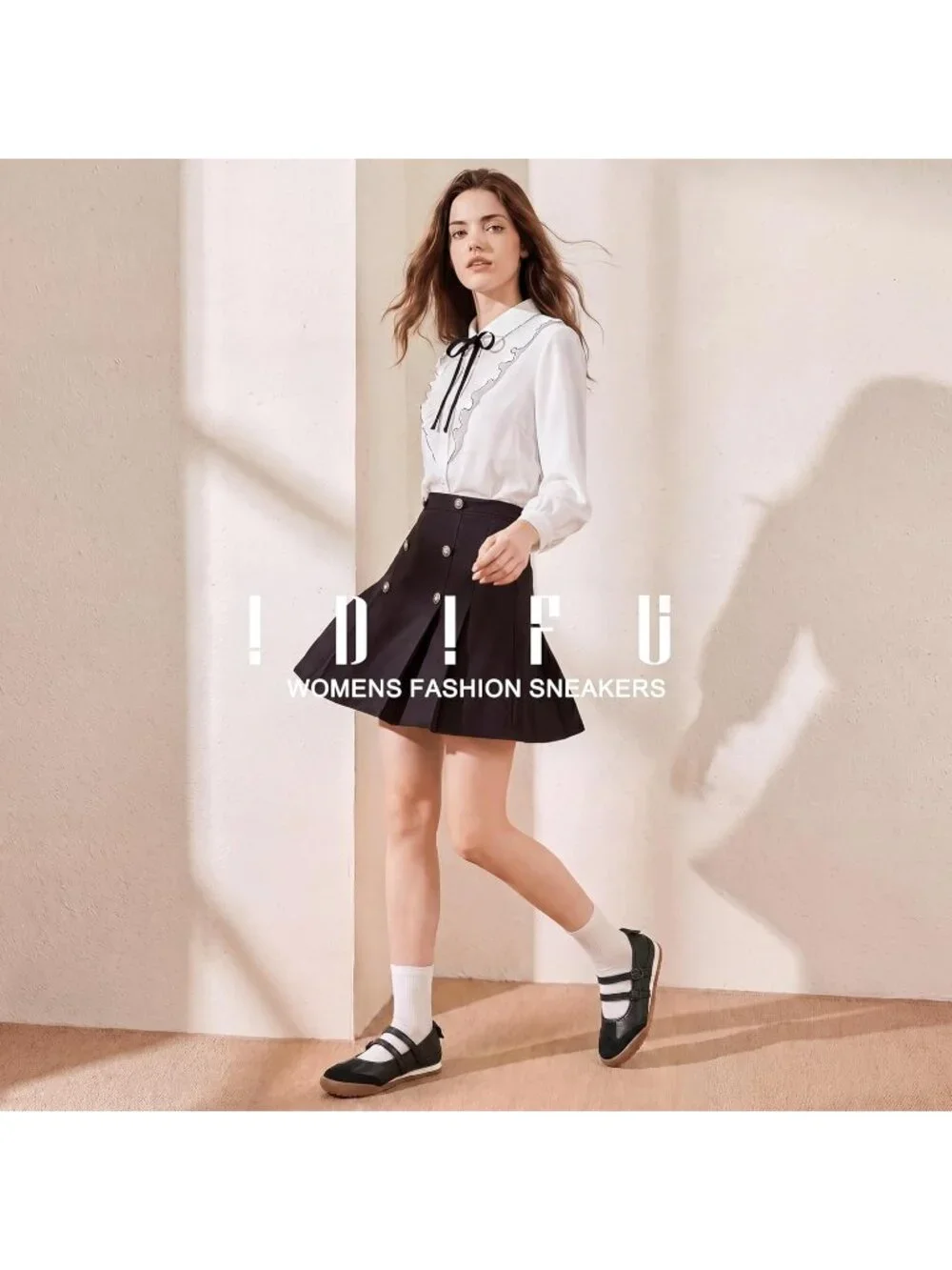 Women's Black Comfortable Ballet Trendy with Elastic Straps Fashion Sneakers